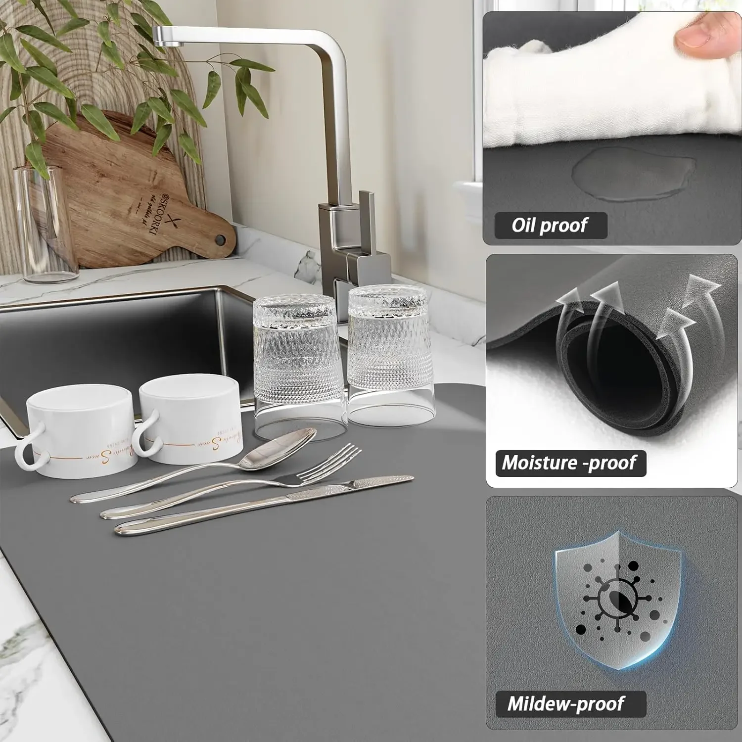 Kitchen Accessories Absorbent  - Bar Mat Rubber 评论和价格