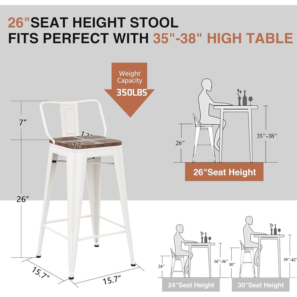 26 Inch Bar Stools Set o 4 Ind - Home Bar Stools 评论和价格