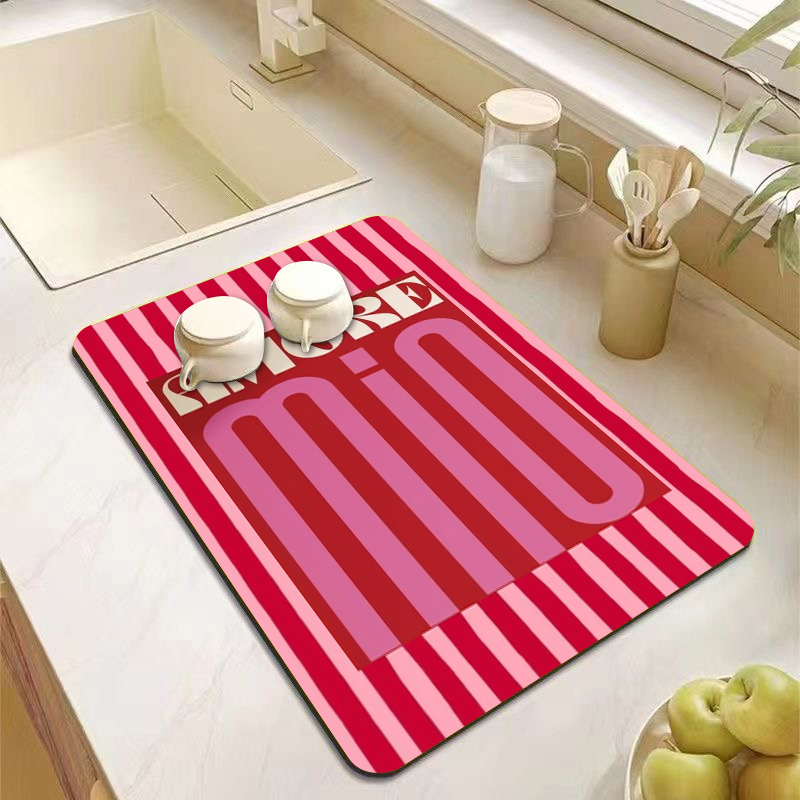 Aesthetic Pink Green Striped K - Bar Mat Rubber 评论和价格