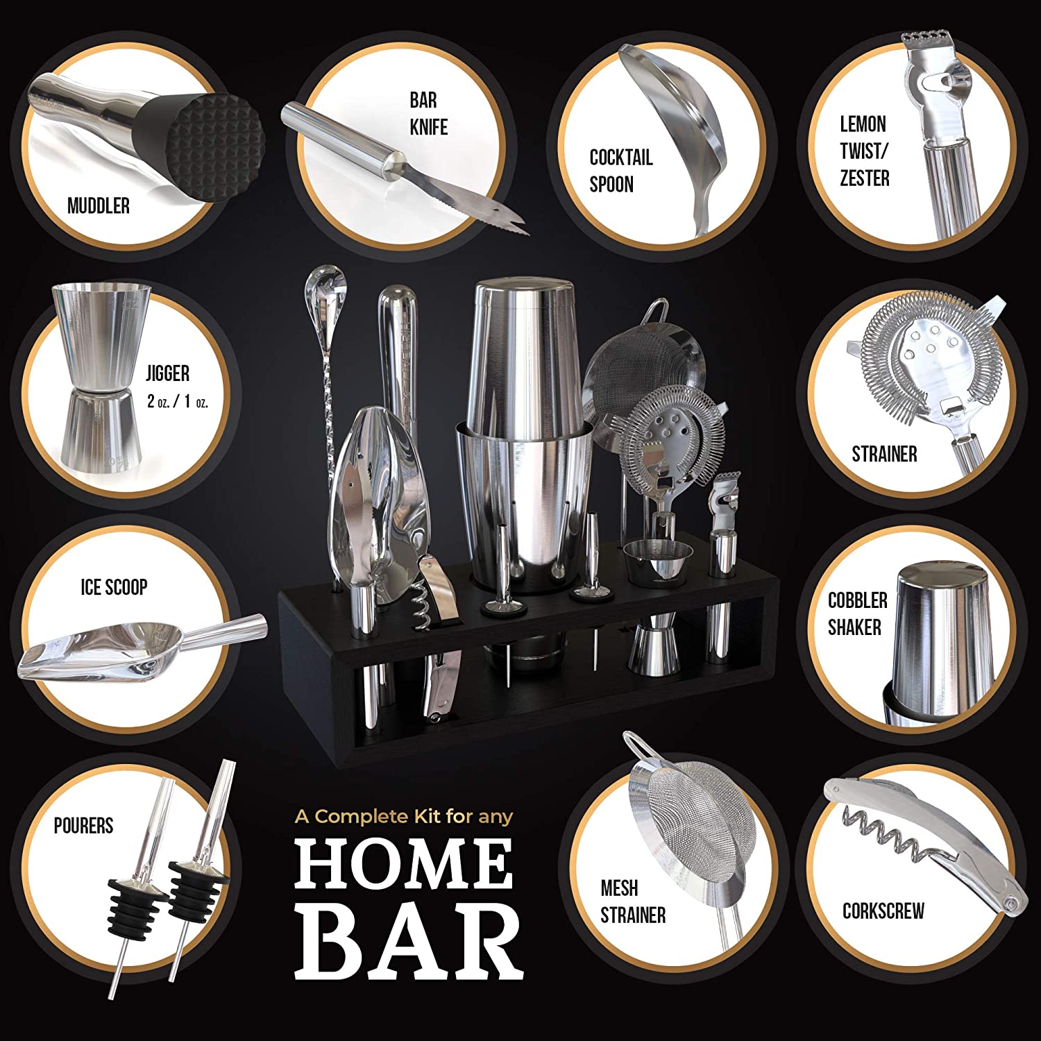 stllCamol 14-Piece Stainless S - Boston Shaker Set 评论和价格