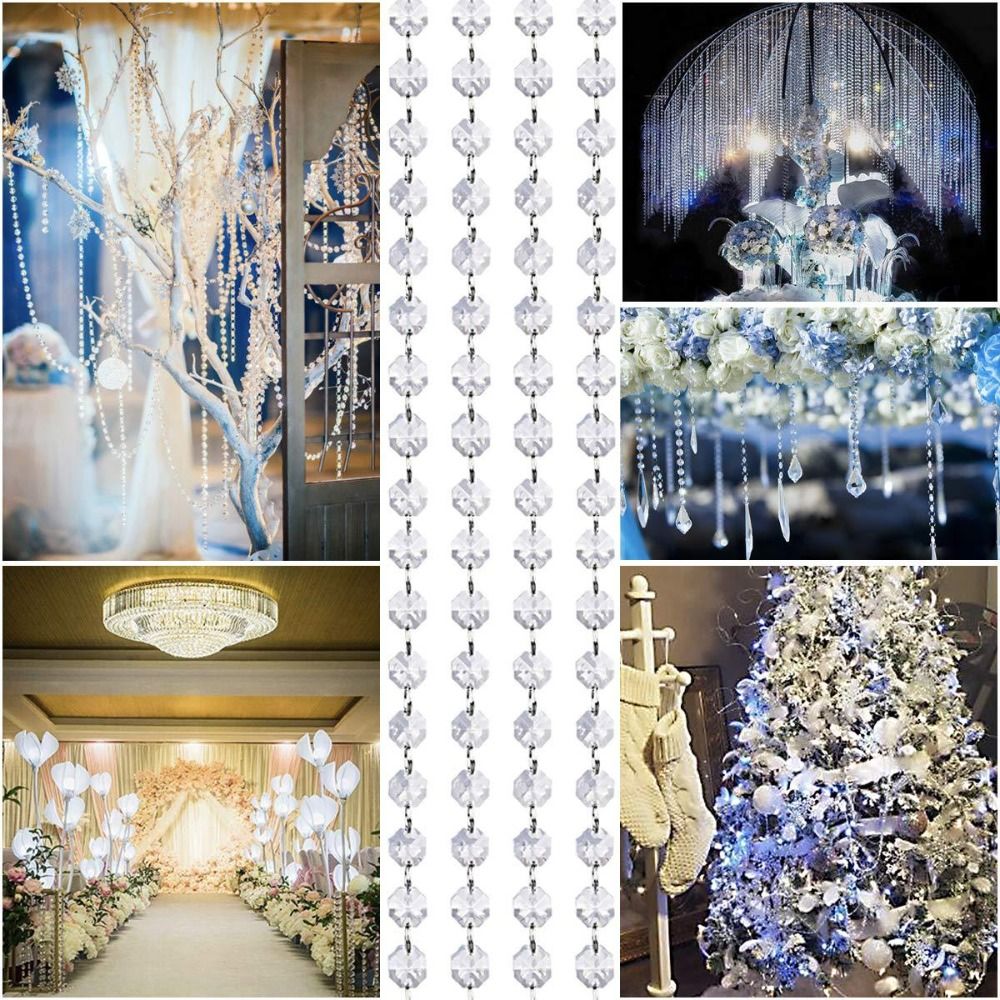 10PCS 100cm Clear Beaded Curta - Home Bargains 评论和价格
