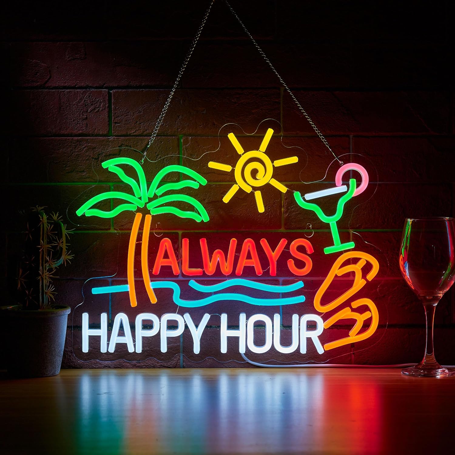 Always Happy Hour Beer Bar Neo - Home Bar Signs 评论和价格