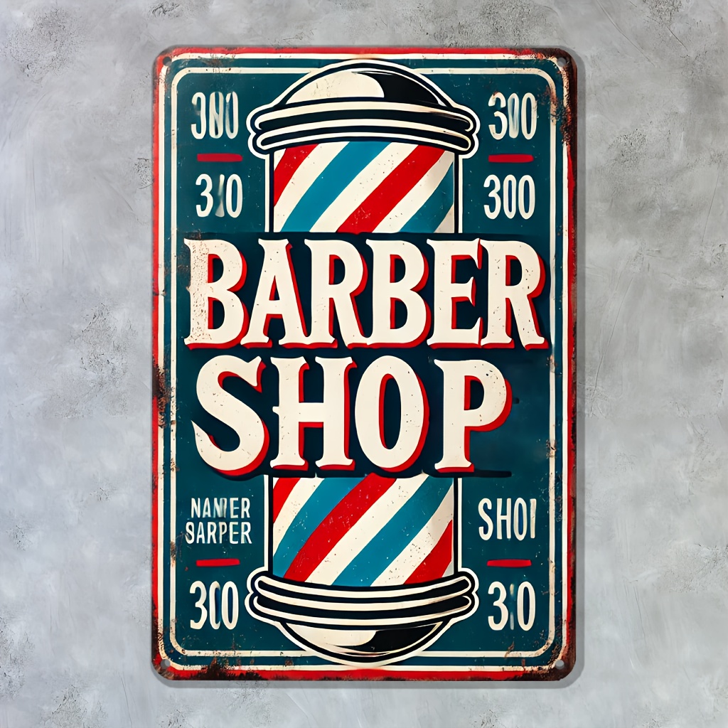 , Barbershop Sign Metal Wall A - Home Barbershop 评论和价格