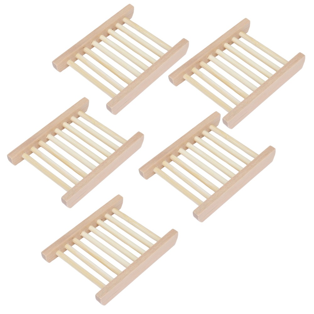 5 PCS Natural Wood Soap Dish S - Home Bar Supplies 评论和价格