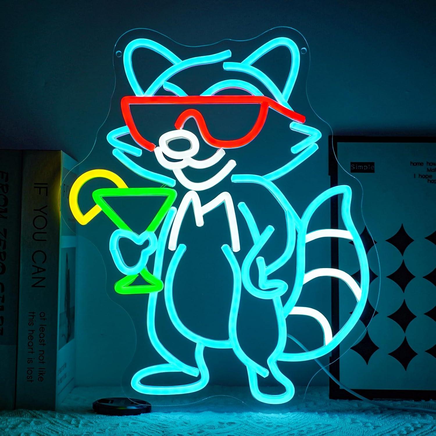Raccoon With Sunglasses Cockta - Home Bar Lounge 评论和价格