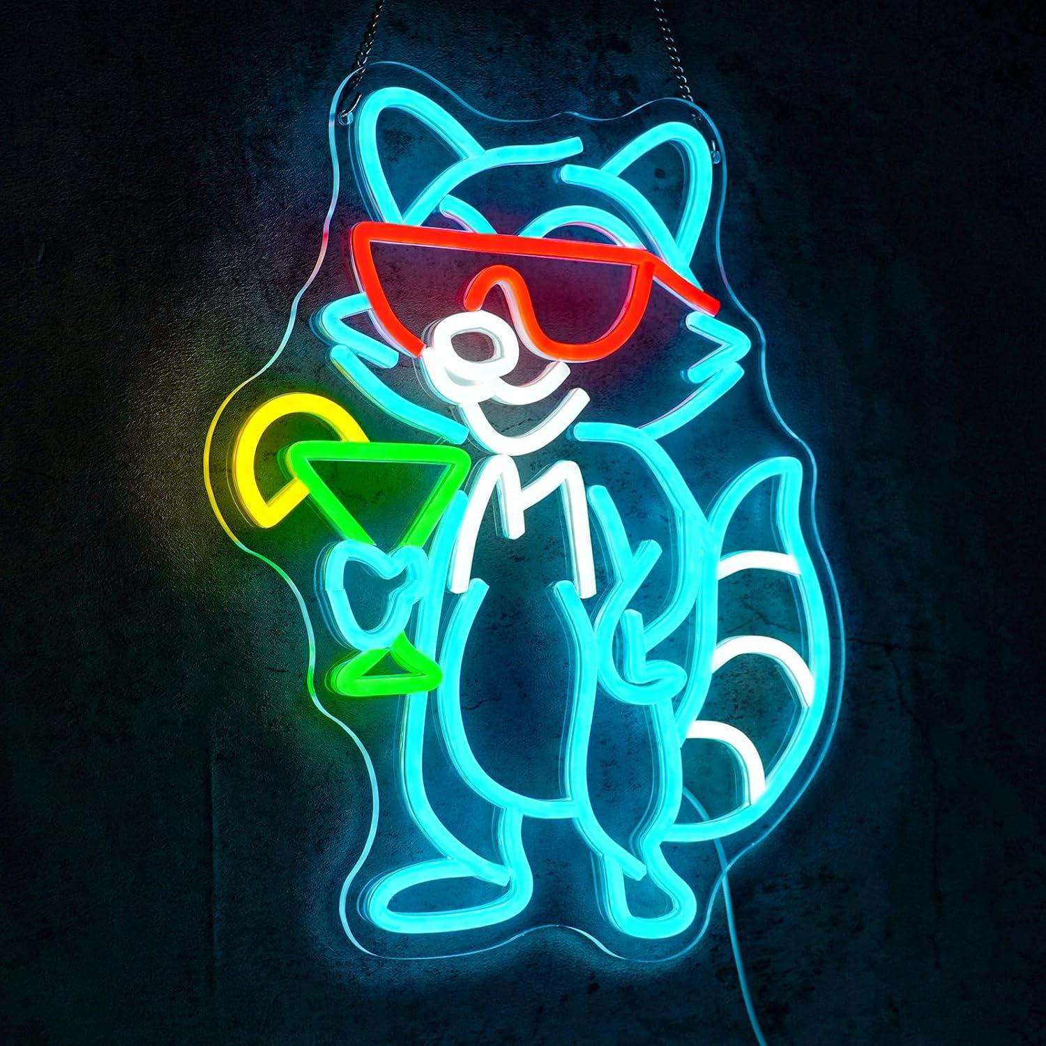 Raccoon With Sunglasses Cockta - Home Bar Lounge 评论和价格
