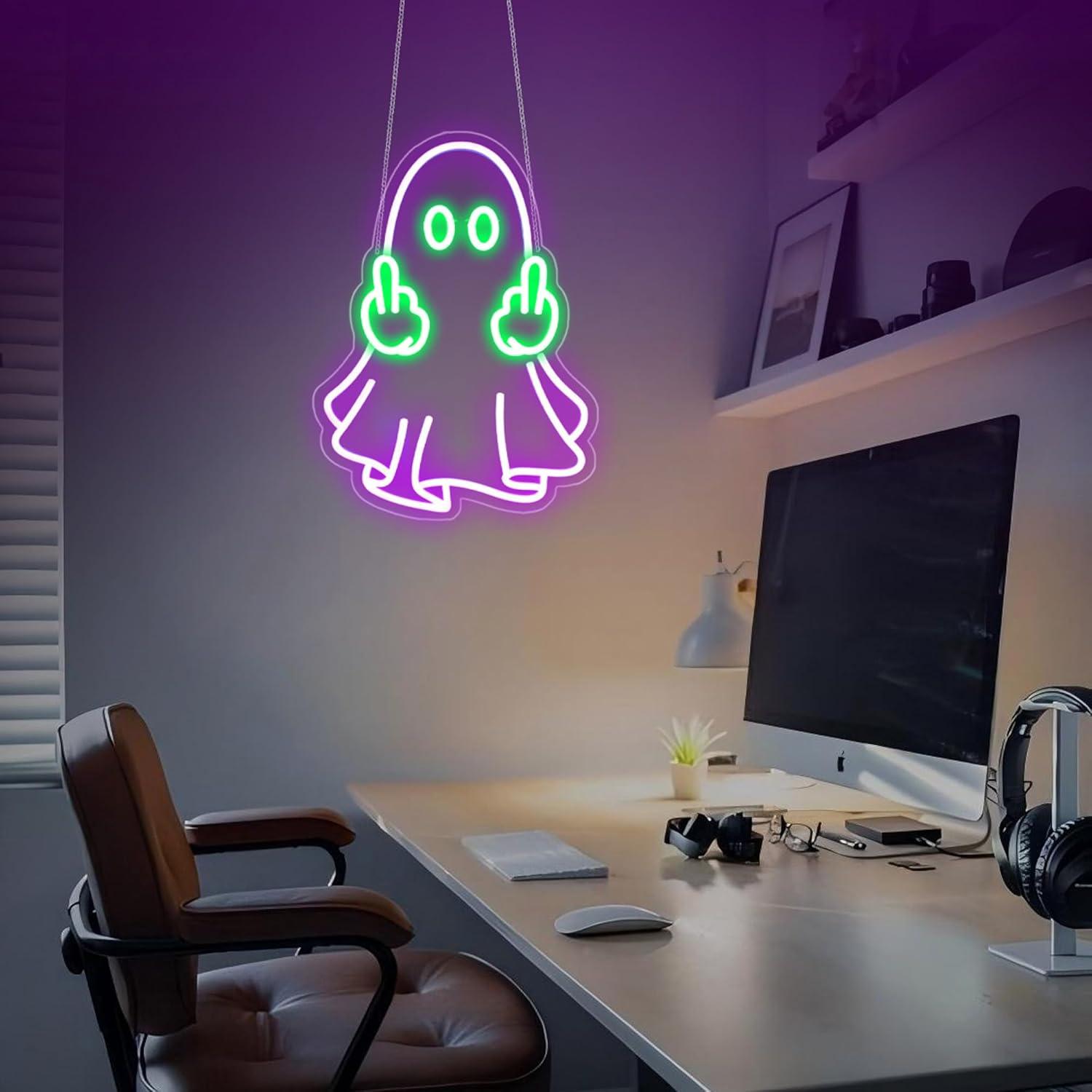 Ghost Neon Sign USB Powered LE - Home Bar Signs 评论和价格