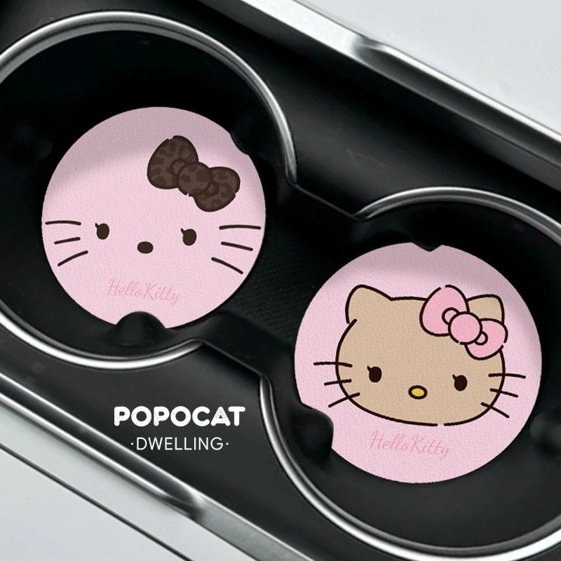 Hello Kitty Car Coaster Cartoo - Bar Mat Rubber 评论和价格