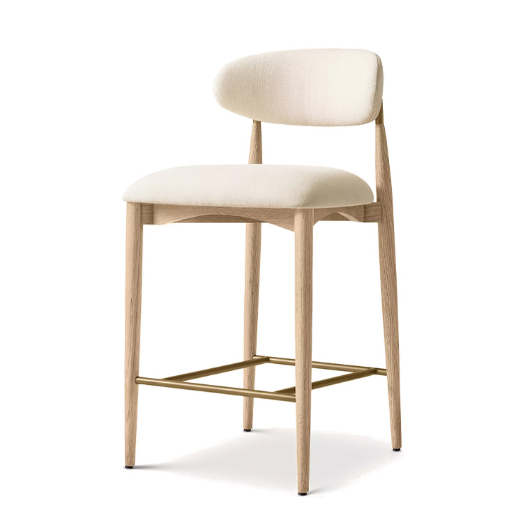 New Style Nordic Fabric Wood C - Home Bar Stools 评论和价格