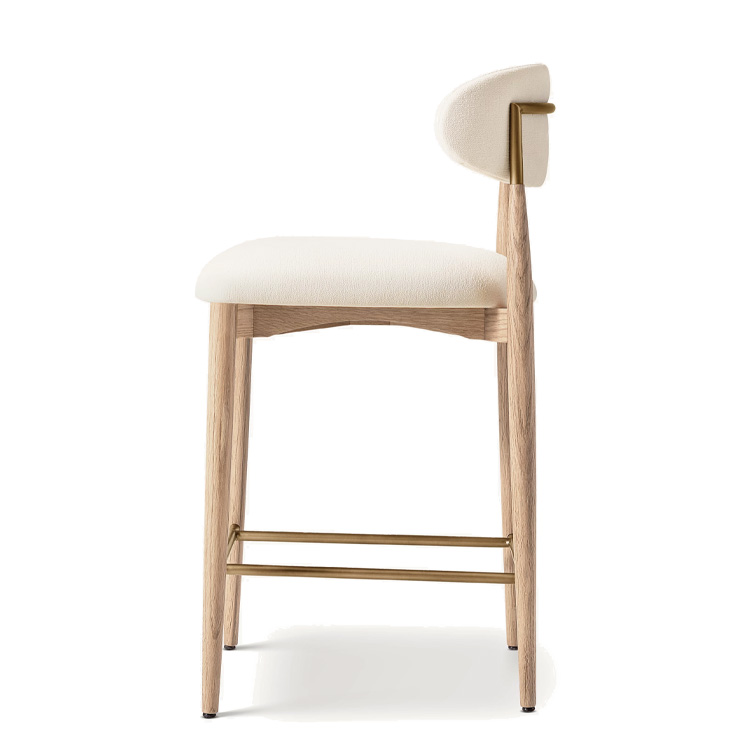 New Style Nordic Fabric Wood C - Home Bar Stools 评论和价格