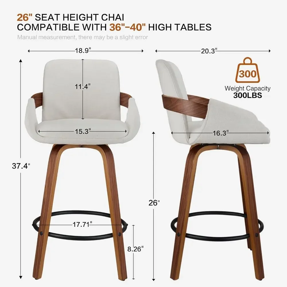Beige Fabric Swivel Bar Stools - Home Bar Stools 评论和价格