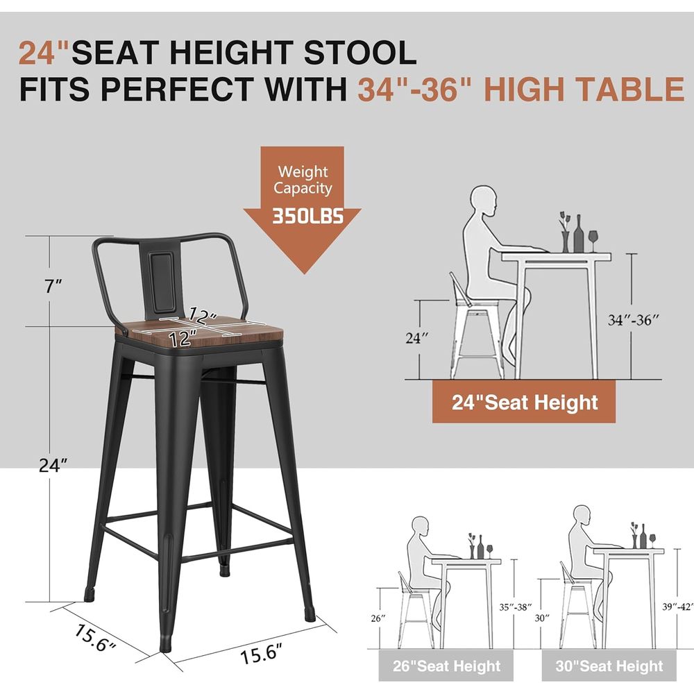 24 Inch Bar Stools Set o 4 Ind - Home Bar Stools 评论和价格