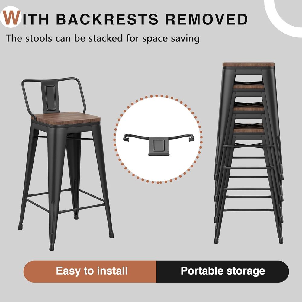 24 Inch Bar Stools Set o 4 Ind - Home Bar Stools 评论和价格