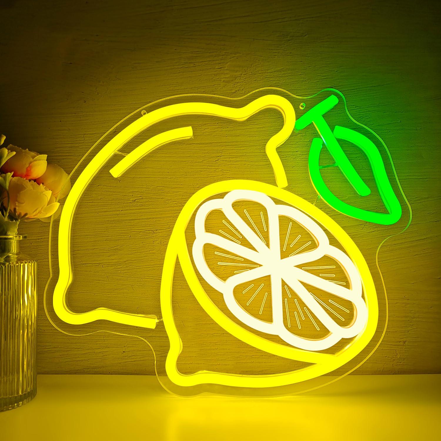 Lemon Neon Sign Dimmable LED L - Home Bar Signs 评论和价格