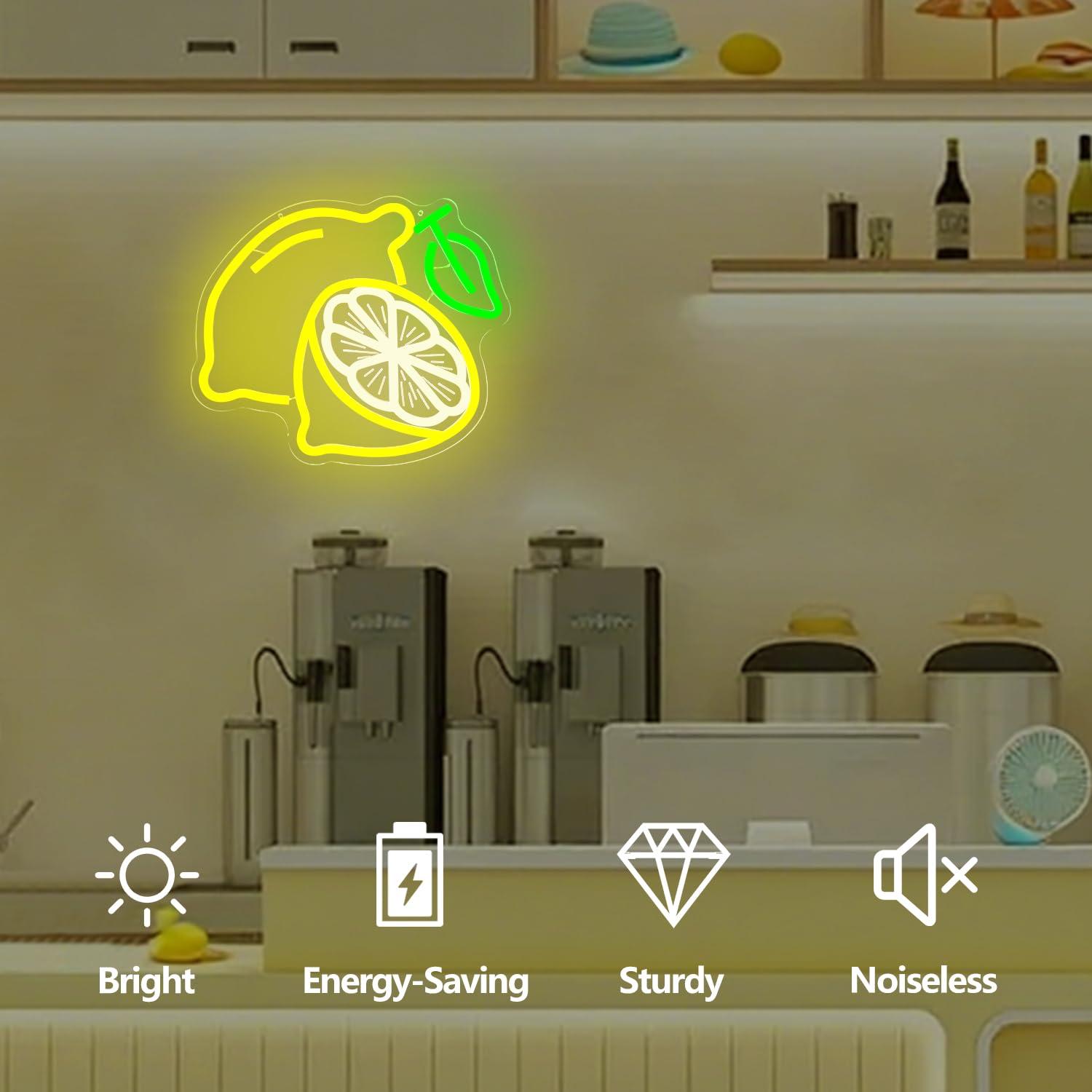 Lemon Neon Sign Dimmable LED L - Home Bar Signs 评论和价格