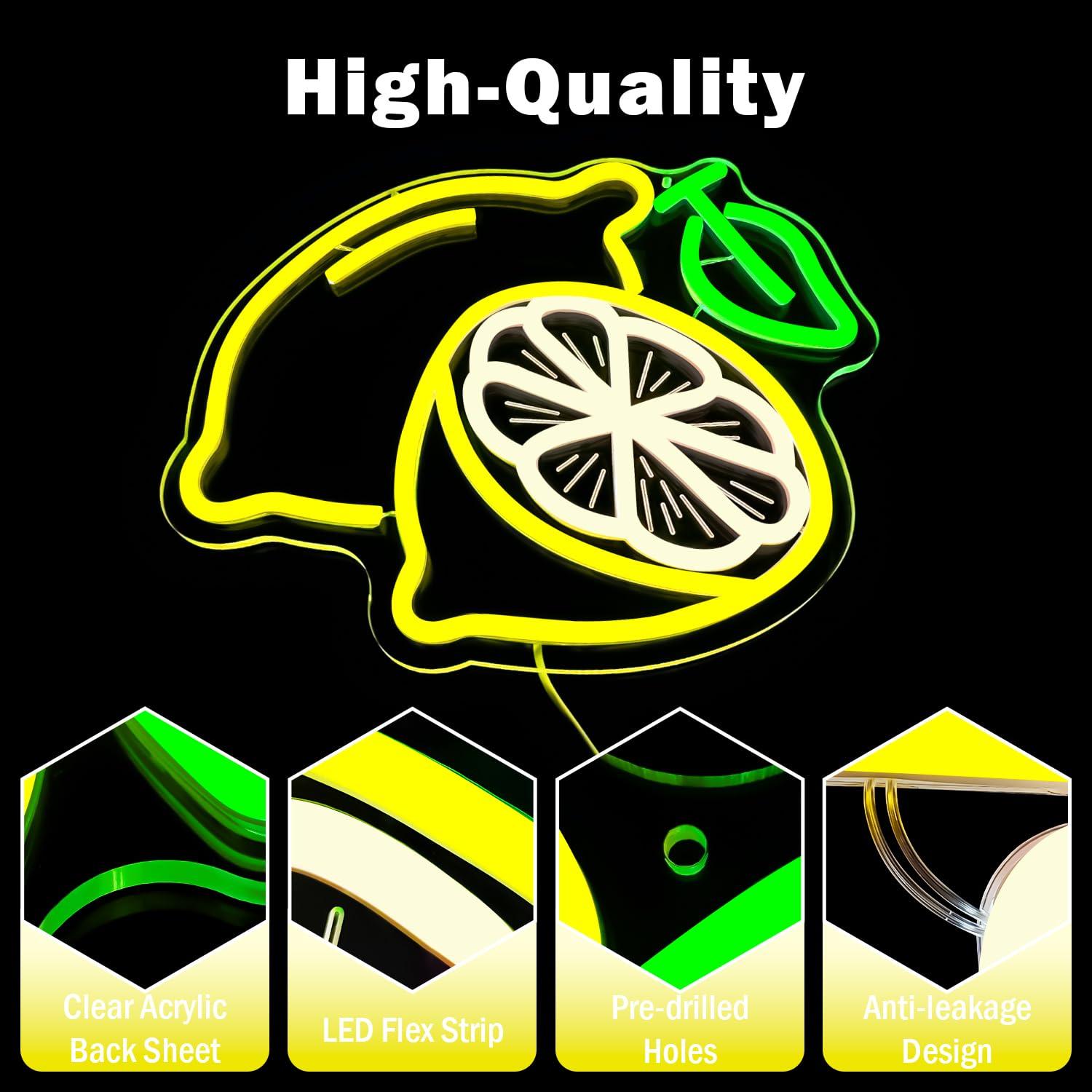 Lemon Neon Sign Dimmable LED L - Home Bar Signs 评论和价格