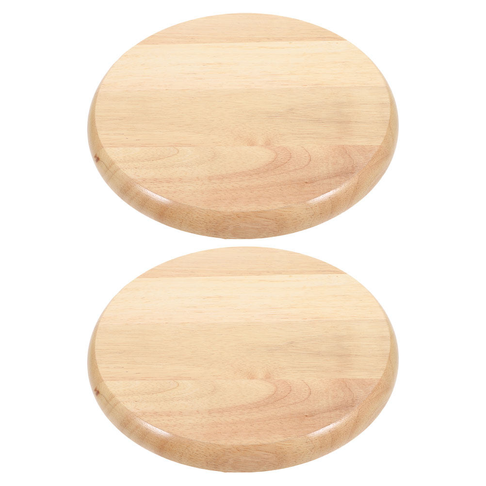 2Pcs Round Solid Wood Stool Se - Home Bar Stools 评论和价格