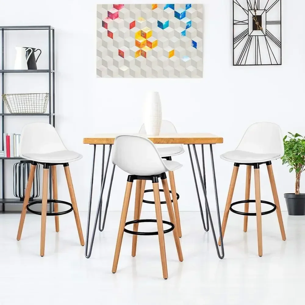 Set of 4 Bar Stools with PU Le - Home Bar Stools 评论和价格