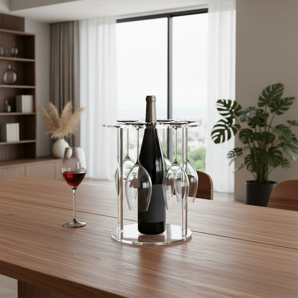 Transparent Wine Glass Rack 6  - Home Bar Stand 评论和价格