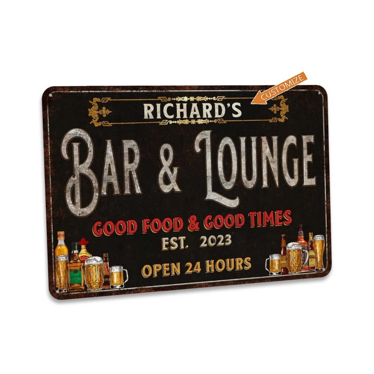 Custom Bar & Lounge Sign Bar a - Home Bar Signs 评论和价格