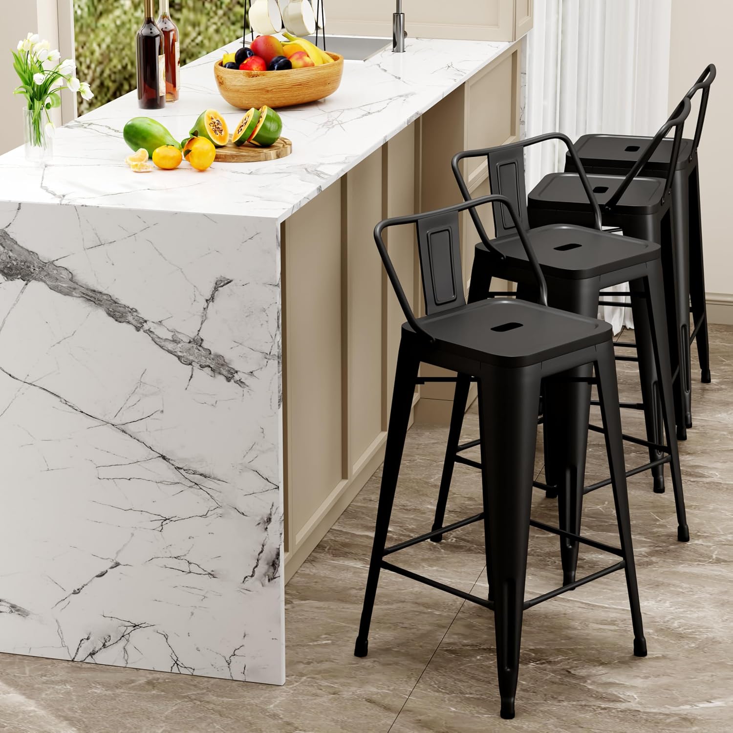 Industrial Metal Bar Stools wi - Home Bar Stools 评论和价格
