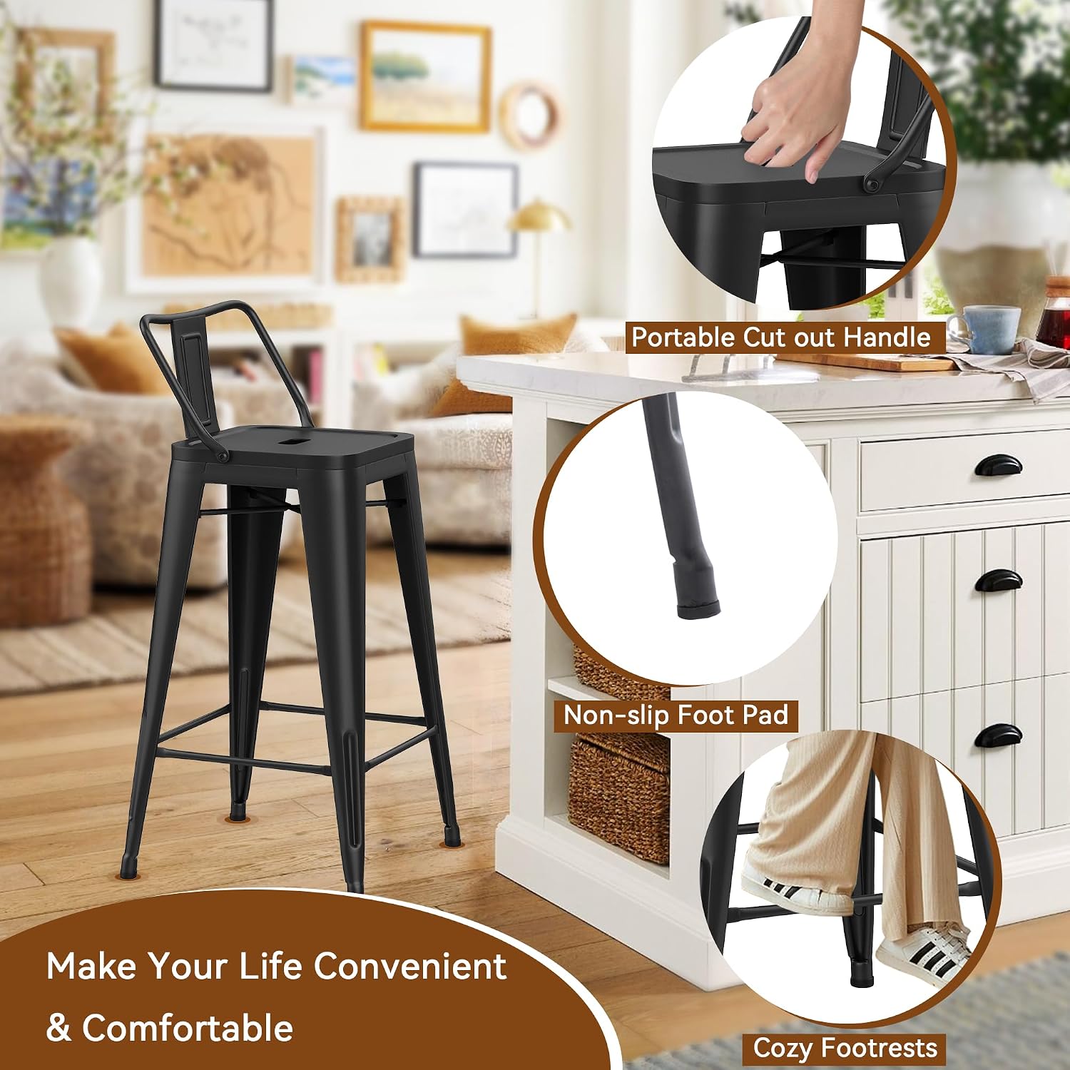 Industrial Metal Bar Stools wi - Home Bar Stools 评论和价格