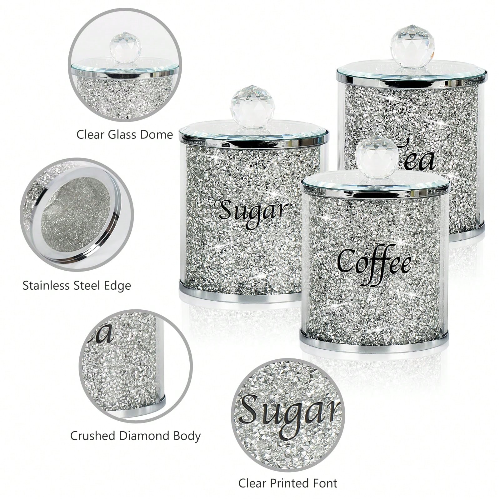 Coffee Sugar Tea Canister Set  - Home Bar Set 评论和价格