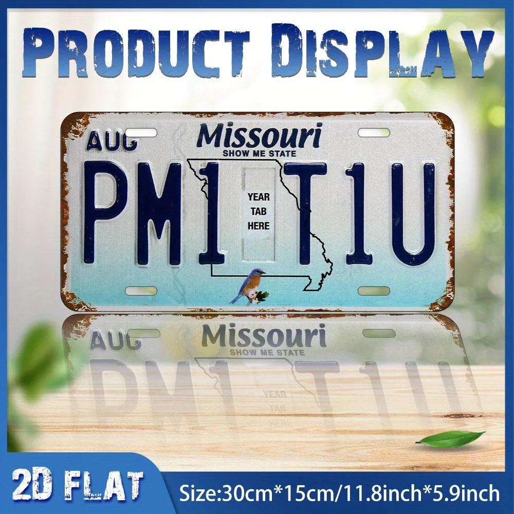2D Flat Retro Missouri Blue Bi - Home Bar Signs 评论和价格