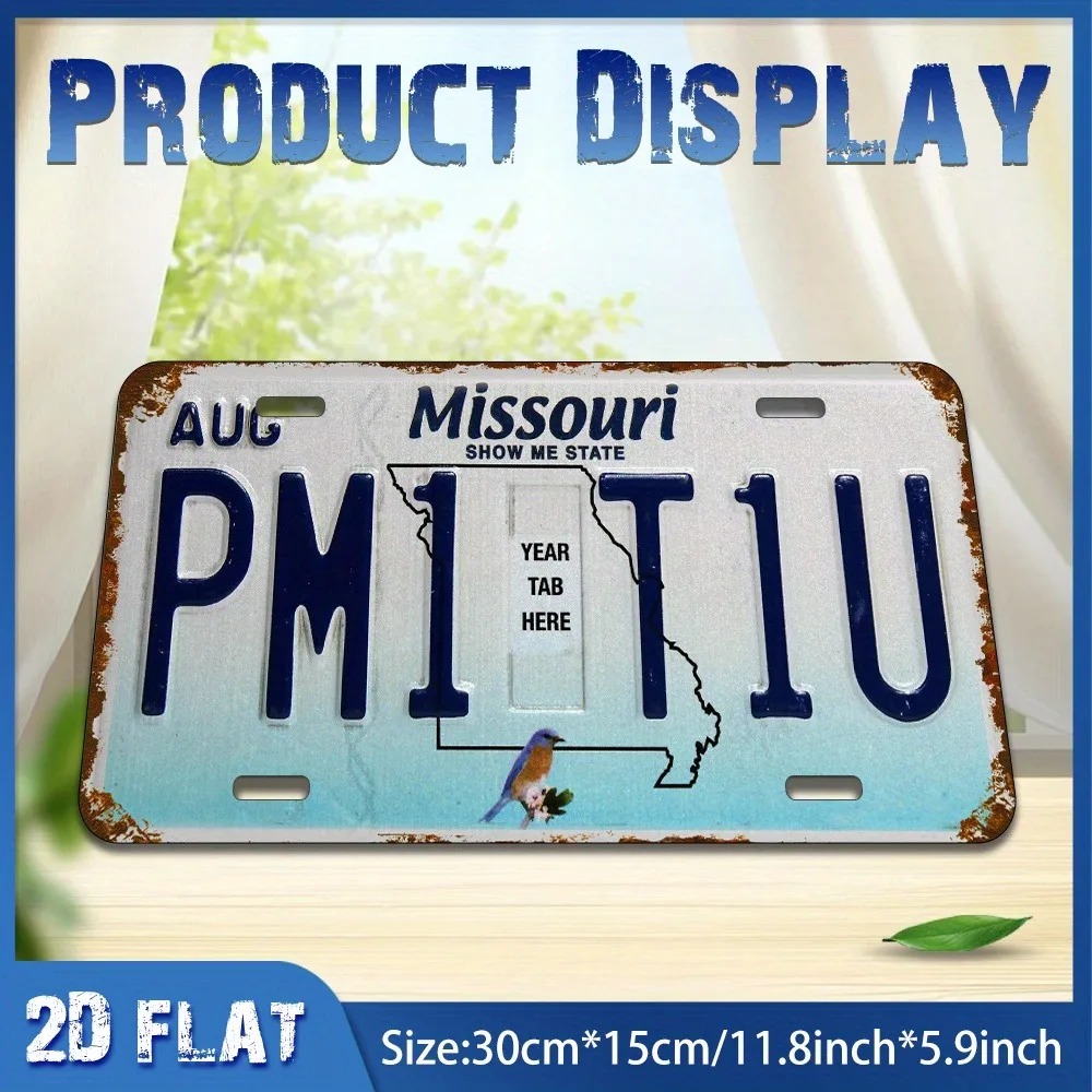 2D Flat Retro Missouri Blue Bi - Home Bar Signs 评论和价格