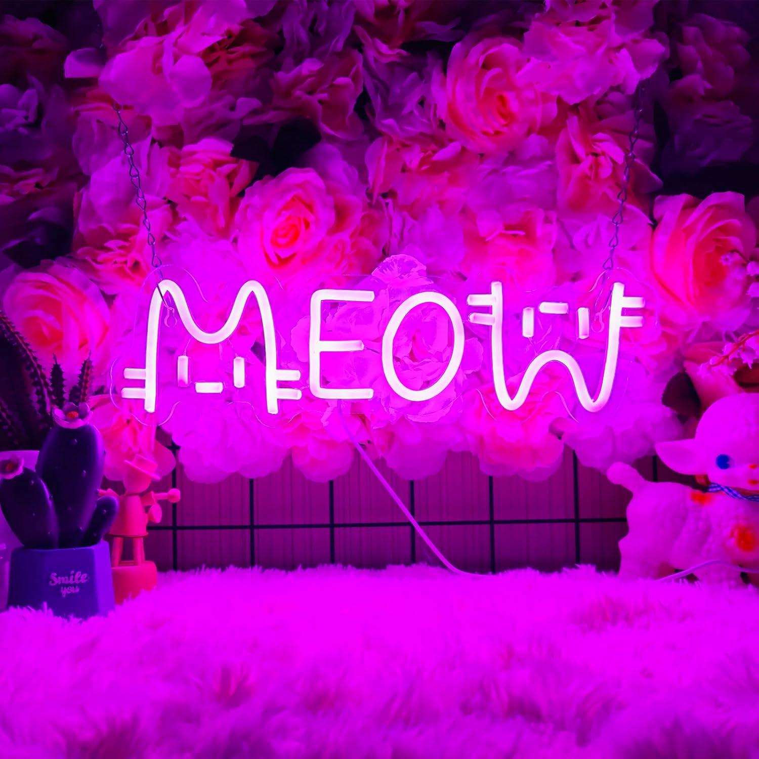 Meow Neon Sign Cat USB Powered - Home Bar Signs 评论和价格