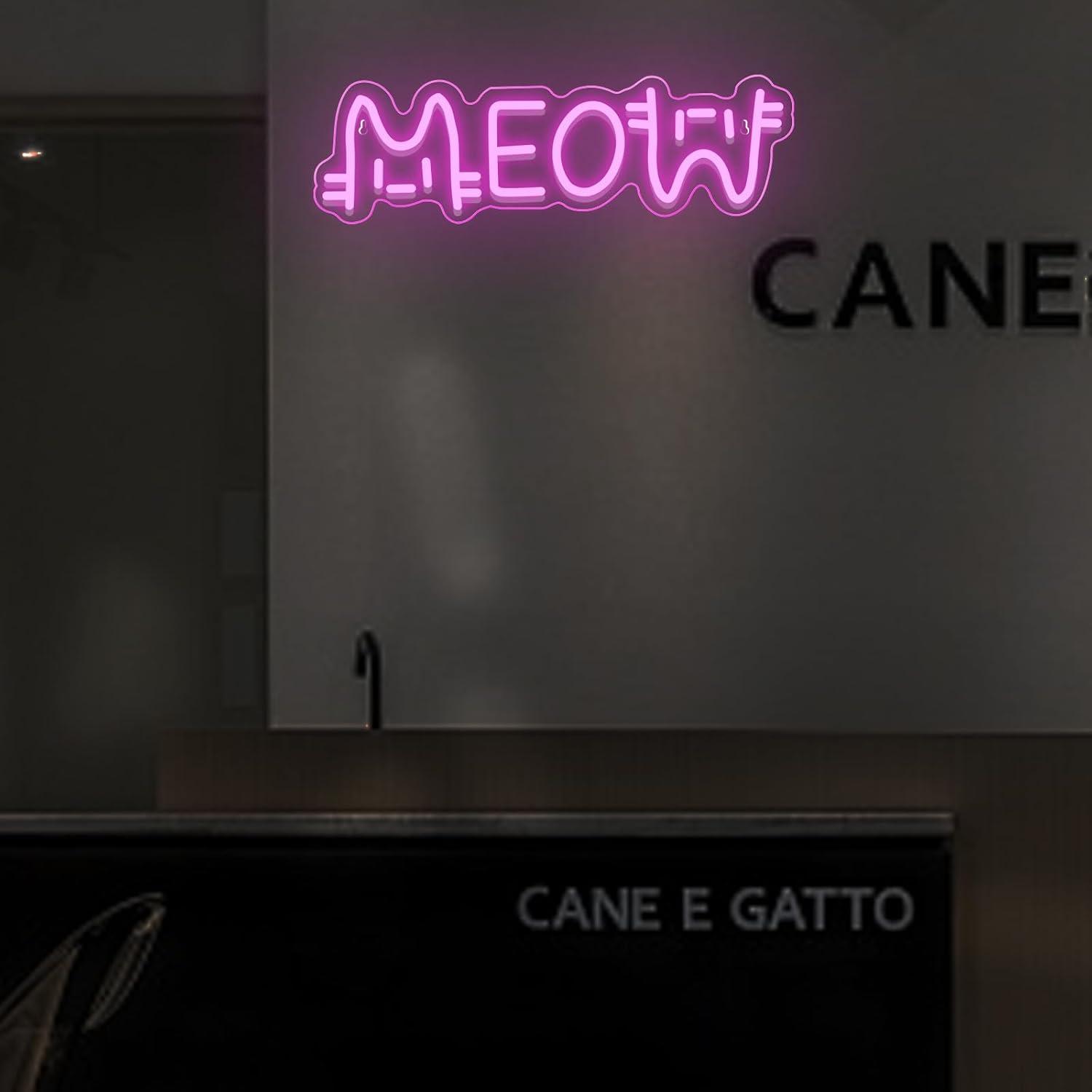 Meow Neon Sign Cat USB Powered - Home Bar Signs 评论和价格