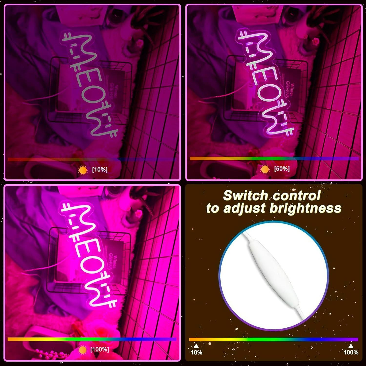 Meow Neon Sign Cat USB Powered - Home Bar Signs 评论和价格
