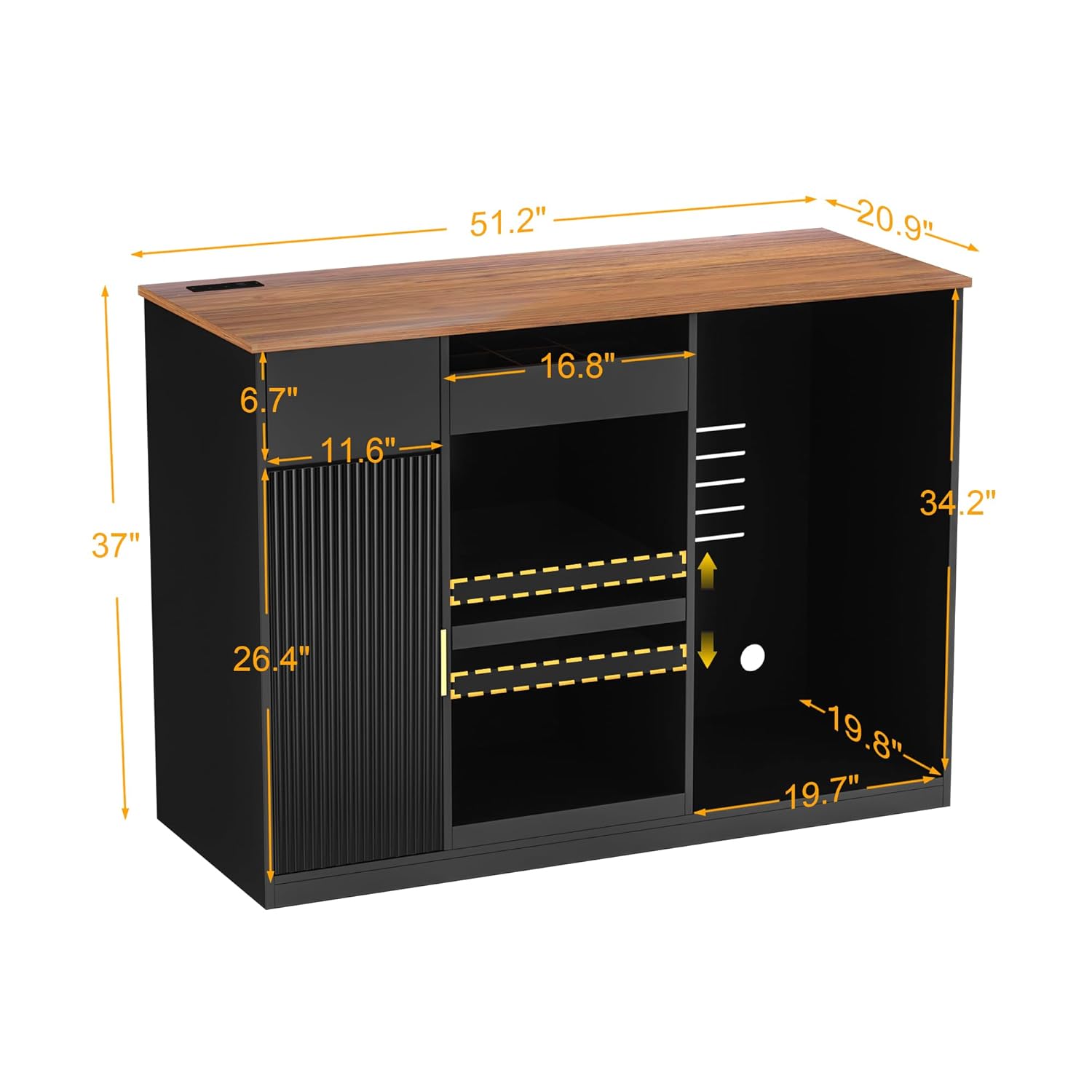 Snack Bar Cabinet with Fridge  - Home Bar And Theater 评论和价格