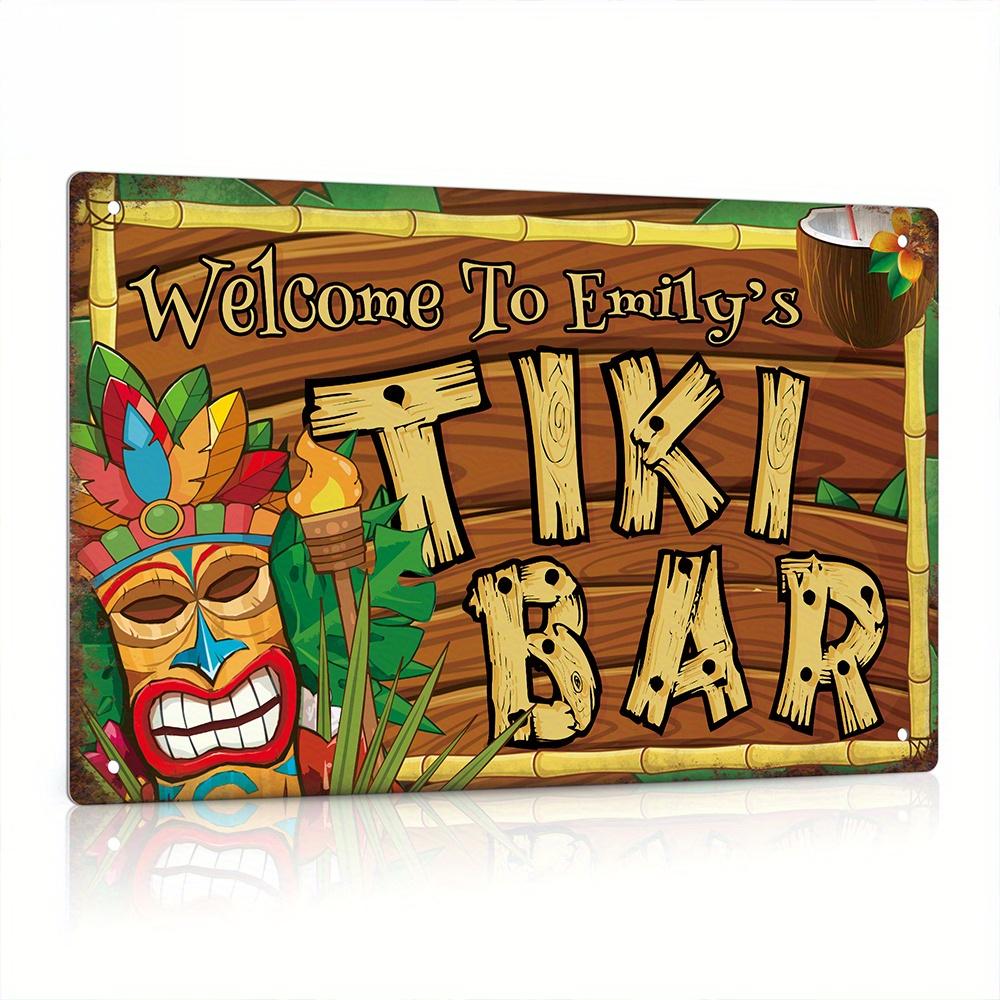 Custom  Decor Tiki Bar Sign, P - Home Bar Signs 评论和价格