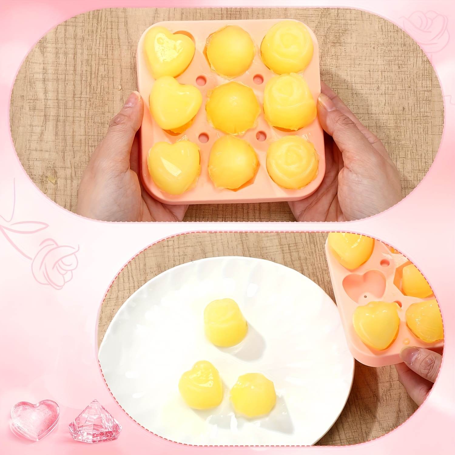 4pcs Rose Heart Diamond Ice Cu - Citrus Juicer Bar 评论和价格