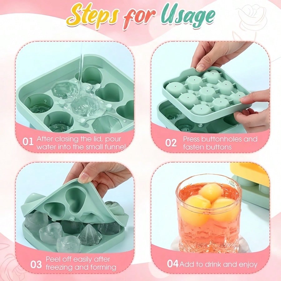 4pcs Rose Heart Diamond Ice Cu - Citrus Juicer Bar 评论和价格