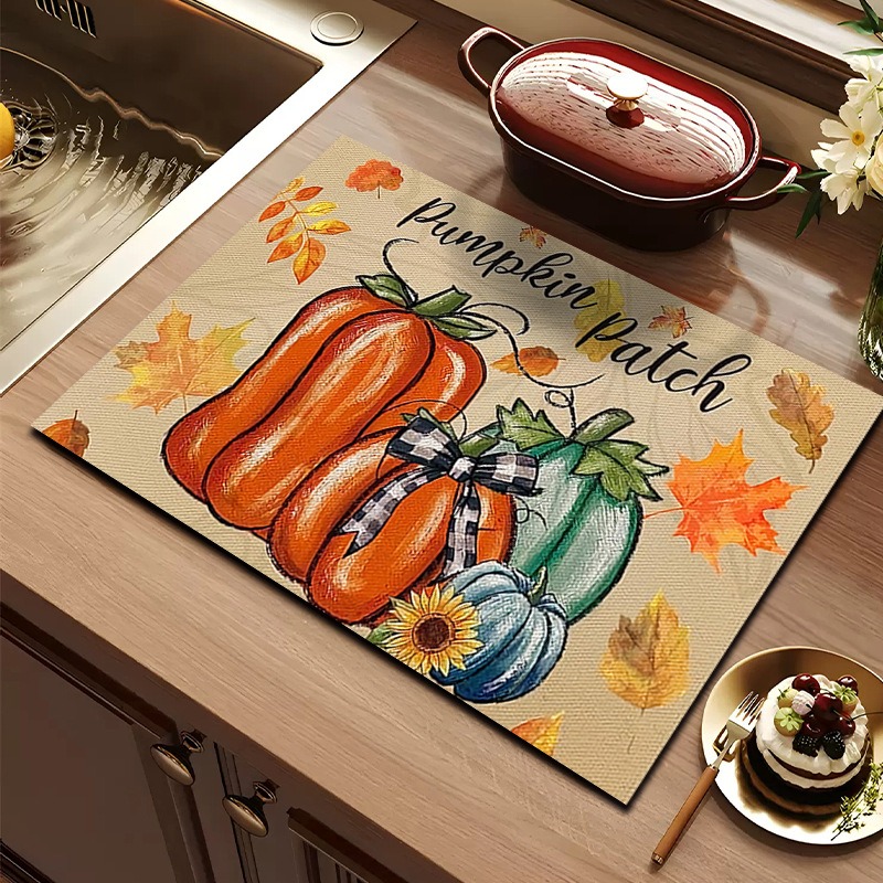 Thanksgiving Pumpkin Sunflower - Bar Mat Rubber 评论和价格