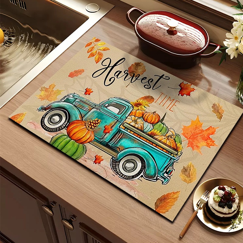 Thanksgiving Pumpkin Sunflower - Bar Mat Rubber 评论和价格