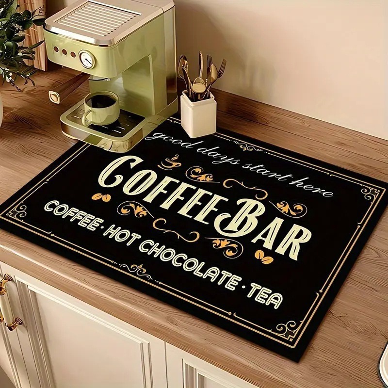 Coffee Print  Coffee Pad Absor - Bar Mat Rubber 评论和价格
