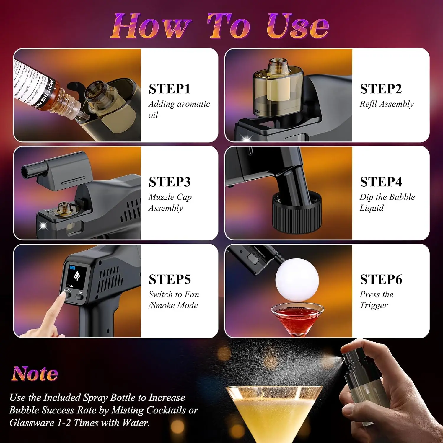 Electric Cocktail Smoke Bubble - Smoking Gun Kit 评论和价格