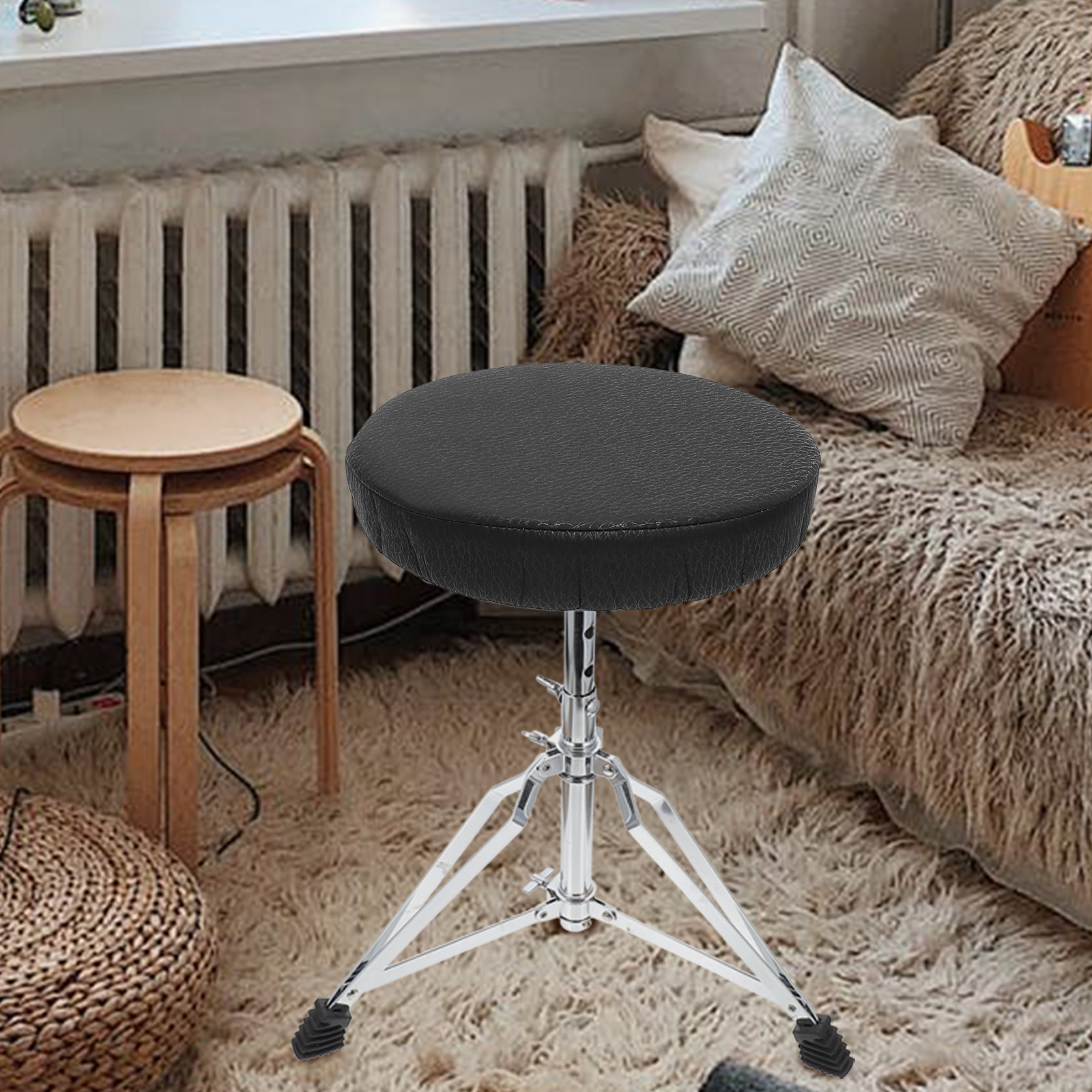 Super Round Stool Cover Black  - Home Bar Stools 评论和价格