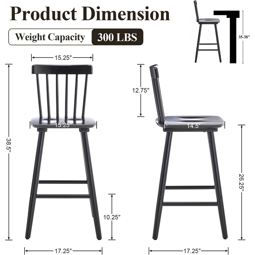 Set of 4, 26 Counter Height Wo - Home Bar Stools 评论和价格